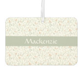 Sage Watercolor Wildflower Floral Custom Name Autolufterfrischer (Rückseite)