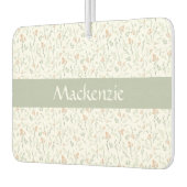 Sage Watercolor Wildflower Floral Custom Name Autolufterfrischer (Links)