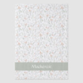 Sage Watercolor Wildflower Floral Custom Name Seidenpapier (Vorderseite)