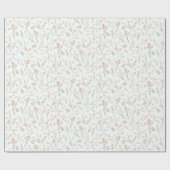 Sage Watercolor Wildflower Floral Geschenkpapier (Flach)