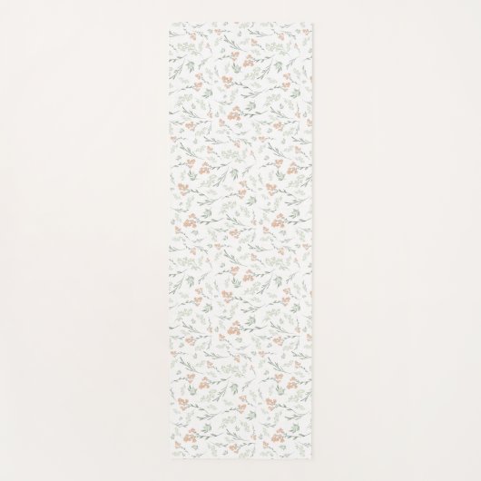 Sage Watercolor Wildflower Floral Yogamatte (Vorderseite)