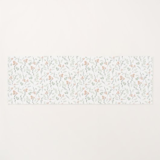 Sage Watercolor Wildflower Floral Yogamatte (Vorderseite (Horizontal))