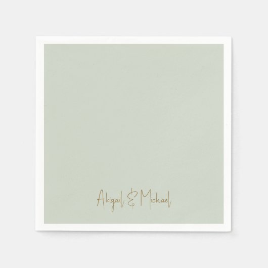 Sage Wedding Cocktail Serviette (Vorderseite)