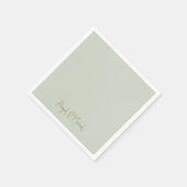 Sage Wedding Cocktail Serviette (Ecke)