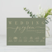 Sage Wedding Custom Icon Timeline Zeremonie Plan Programm (Stehend Vorderseite)
