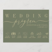 Sage Wedding Custom Icon Timeline Zeremonie Plan Programm (Vorderseite)