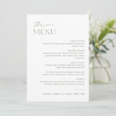 SAGE Wedding Dinner Menu 12x18 Card Einladung (Stehend Vorderseite)