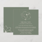 Sage Wedding green Indie Rustic Simple Vielen Dank Einladung (Vorne/Hinten)