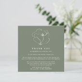 Sage Wedding green Indie Rustic Simple Vielen Dank Einladung (Stehend Vorderseite)