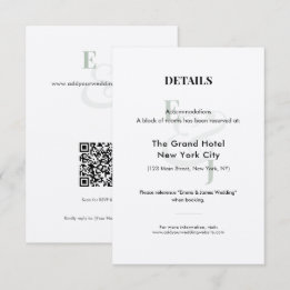 Sage Wedding Hotel Details Karte | QR