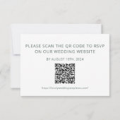 Sage Wedding RSVP Card mit QR Code Mitteilungskarte (Rückseite)