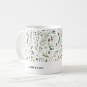 Sage Weihnachten modern minimalbotanisch elegant Kaffeetasse (Vorderseite Links)