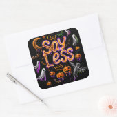 Sage weniger | ExDesigner | Halloween Quadratischer Aufkleber (Umschlag)