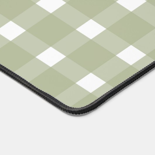 Sage White Gingham Pattern Schreibtischunterlage (Ecke)
