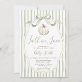 Sage & White Pumpkin Fall in Liebe Brautparty Einladung (Vorderseite)