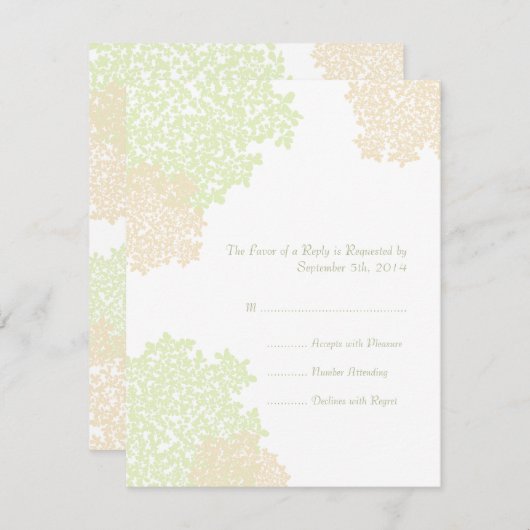 Sage & White Queen Anne's Lace Wedding RSVP (Vorne/Hinten)