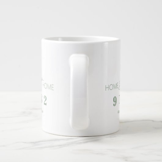 Sage White Zuhause Sweet Zuhause Personalisierter Jumbo-Tasse (Rückseite)