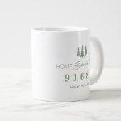 Sage White Zuhause Sweet Zuhause Personalisierter Jumbo-Tasse (Vorderseite Rechts)