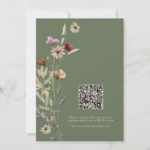 Sage Wildblume Boho QR Code Hochzeit Einladung (Rückseite)