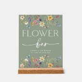 Sage Wildblume Brautparty Blume Bar Sign Acrylschild (Vorderseite)