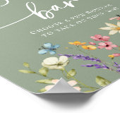 Sage Wildblume Brautparty Blume Bar Sign Poster (Ecke)