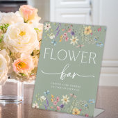 Sage Wildblume Brautparty Blume Bar Sign Sockelschild