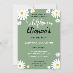 Sage Wildblume Daisy Girl Geburtstagseinladung Einladung