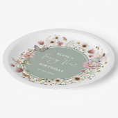 Sage Wildblume Fairy Princess Birthday Tee Party Pappteller (Schrägansicht)