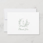 Sage Wildblume Monogram Wedding Dankeschön Card Dankeskarte (Vorderseite)