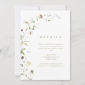 Sage Wildblume Rustic Boho Wedding Details Karte (Vorderseite)
