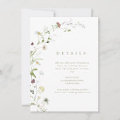 Sage Wildblume Rustic Boho Wedding Details Karte (Vorderseite)