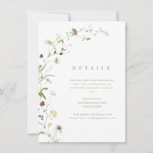 Sage Wildblume Rustic Boho Wedding Details Karte