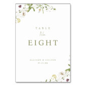 Sage Wildblume Rustic Boho Wedding Table Number Tischnummer (Vorderseite)