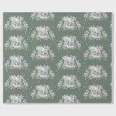 Sage Winter Wonderland Artic Animals Baby Dusche Geschenkpapier (Flach)