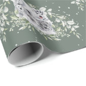 Sage Winter Wonderland Artic Animals Baby Dusche Geschenkpapier (Rolleneckpunkt)