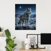 Sage Wolf Desert Moon remains the same as it appea Poster (Heimbüro)