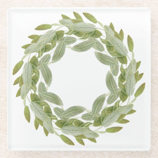 SAGE WREATH Glass Drink Untersetzer (Vorderseite)