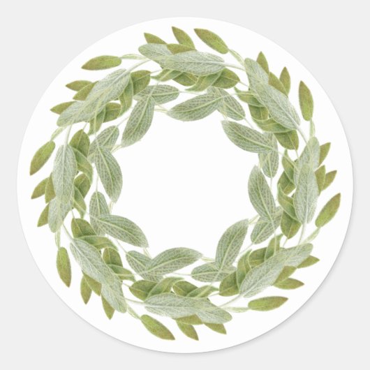 SAGE WREATH Große Round Stickers (Vorderseite)
