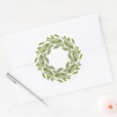 SAGE WREATH Große Round Stickers (Umschlag)