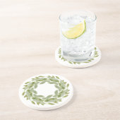 SAGE WREATH Round Sandstone Untersetzer (Seite)