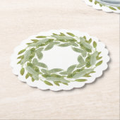 SAGE WREATH Rund-Papier Untersetzer (angewinkelt)