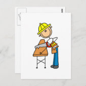 Sägebrett für Bauarbeiter Postkarte (Vorne/Hinten)