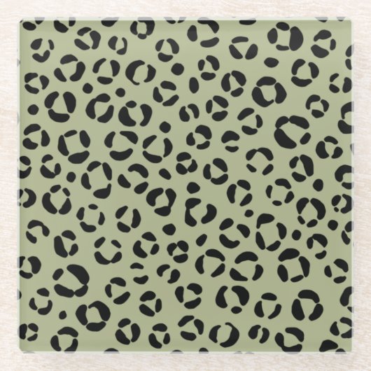 Saged Leopard Glasuntersetzer (Vorderseite)