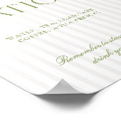 Sagegrün & Beige Hochzeit Hydrationsstation Schild (Ecke)