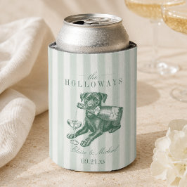 Sagegrün gestreifter Labrador Retriever Hochzeit Dosenkühler