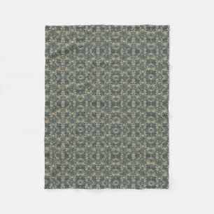 Sagegrün Gold Vintage Fliesen Fleece Decke
