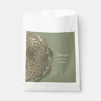 Sagegrün und Goldene Hochzeit mit Elegantem Luxus Geschenktütchen