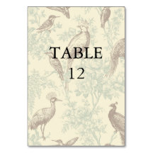 Sagegrüne Chinoiserie-Aviary-Hochzeitstisch-Nummer