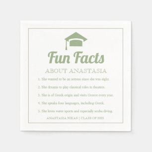 Sagegrüne Fun Facts Abschlussklasse 2022 Abschluss Serviette