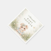 Sagegrüne Hasen-Blumen-Baby-Party Serviette (Ecke)